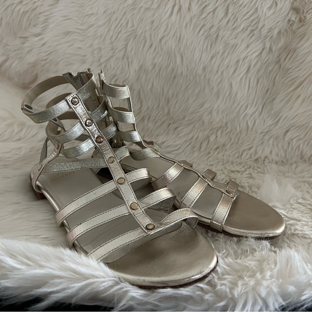 Stewart Weitzman Leather Gladiator Sandals